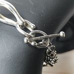 MICHAEL DAWKINS Sterling Silver Caviar Pearl Starry Night Link Toggle Bracelet Photo 6