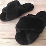 Plush Slippers, Size 7/8 Black Photo 0