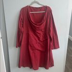 Eshakti Red Long Sleeve Cowl Neck Dress Photo 1