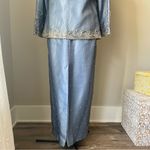 Vintage Y2K Stephen Yearick cornflower blue + silver gown with jacket Size XL Photo 8