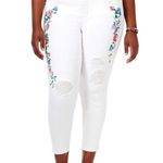 Melissa McCarthy White Floral Embroidered Jeans SZ:14W Photo 0