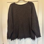 Free People Cozy Irresistible Fringe Wool Linen Blend Sweater BlackBrown Size XS Photo 6