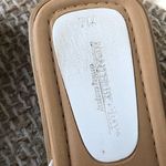 Vintage Monterey Bay Genuine leather white and pink slip on open toe boho bohemian summer sandals with wooden beads Size 7 Photo 3