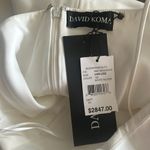 DAVID KOMA Glass Embellished Strapless Crystal Trim Dress, Size 2 New w/Tag White Photo 10