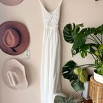 LADMOUS White lace maxi dress open back Women SIZE XL wedding bride bachelorette Photo 4