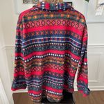 Vintage 90s Charter Club Fleece Barn Jacket Bold Fair Isle Red XL Photo 5