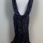 Mac Duggal Midnight Blue Cowl Back Boat Neck Sequined Evening Gown 12 $398 26331 Photo 9