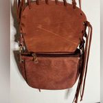 Free People Cow Pebbled Leather Trim Boho Rust Color Fringe Detail Crossbody Bag Photo 14