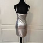 VINTAGE SILVER FOIL CAMI MINI DRESS HOLIDAY NYE Photo 1