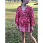 Motherhood  Womens Blouse Size Medium Pink Red Rose Silky Maternity NEW‎ Photo 1