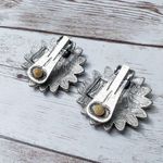 Vintage The Original Arizona Jean Company Clip On Earrings Silver Tone Photo 4