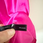 The Limited  High Neck Sleeveless Satin Blouse in Bright Pink Size L Photo 3