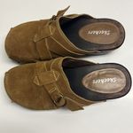 Skechers Women's Wooden Clog Platform Brown Suede Leather Slip On US 8 Photo 4