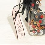 Victoria's Secret  Sequin Clear Transparent Black‎ Trim Makeup Travel Bag NEW Photo 2
