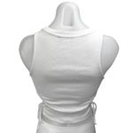 ZARA White Rib Knit Sleeveless Cutout Ruched Ties Crop Sweater Tank Top Size S Photo 2
