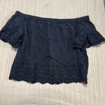 Madewell  Women's Black Eyelet Off-Shoulder Top Photo 2