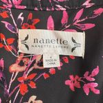 Nanette Lepore Black Floral Chiffon Maxi Shirt Dress Sz 4 Small 0380 Photo 12