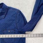Madewell ‎ Top Womens M Blue Popover Denim Polka Dot Cotton Photo 3