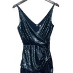 Dress the Population  Sam Sequin Jumpsuit Navy Night Sky Size XS Sleeveless Zip Photo 2