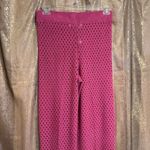 Free People Beach Sola Fiji Hot Pink Open Knit Wide Leg Pants Medium NWOT Photo 4
