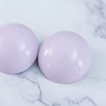 Vintage Clip On Earrings 1" Retro Domed Light Purple Stamped W Germany Photo 1