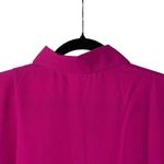 Three Eighty Two Revolve  Short Sleeve Button Fuchsia Flutter Sleeve Blouse Med. Photo 2