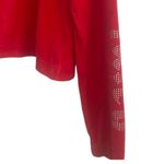 Juicy Couture Red Velour Cropped Pullover Hoodie Bling Crystals Y2K size medium Photo 3