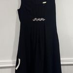 Loft  Black Dress with beaded diamond Accent NEW 4 pleated sleeveless lined Photo 0