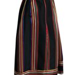 Vintage Ann Stevens 80s Black Faille Multicolored Satin Stripe Skirt Size 11/12 Photo 1