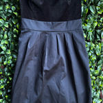 Banana Republic black strapless dress with a velvet bodice and a satin skirt Photo 0