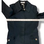 Old Navy Y2K Black Collared Cotton Lightweight Hidden Buttons Trench Coat Med Photo 9