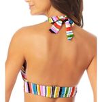Anne cole Painted Stripe Banded Halter Multicolor Bikini Top Size S Photo 2