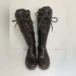 UGG  Elsa Waterproof Leather Boots Brown & Green Wool Women’s Size 7 Photo 3