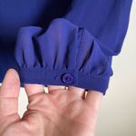 Naked Zebra 🌞 Sheer Royal Blue Full Zipper Back Long Sleeve Blouse. Photo 4