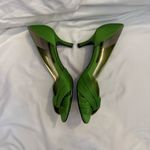 Nina NWOT Contesa Apple Green Satin d'Orsay Peep-toe Pumps Photo 6