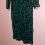 J Jill Jersey Knit Midi Dress Women Size XS Dark Floral Whimsigoth Casual Office Green Photo 2