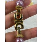 Flower Pearl Beaded Necklace, Floral Pendant, Purple Lavender Beads, Statement Photo 6