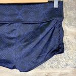 Athleta  Navy Blue Black Snake Print Athletic Shorts Women's XS Ruching Spandex Photo 7