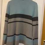 Charter Club Soft Blue and Light/ Dark Gray Knit Cardigan Open Front No Buttons Photo 7