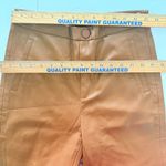 ZARA  Faux Leather Pants Brown High Rise Stretch Fit Slim Silhouette Sz M (Flaw) Photo 3