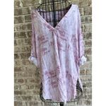 H by Halston H Halston Tie Dye Tunic Top Sz 1X? Lilac Swimsuit Cover Up Dress Roll T… Photo 3