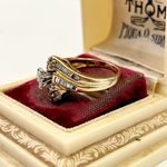 Solid 14k Yellow Gold And Natural Diamond Wedding Ring Size 5.5 Photo 5