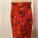 Sag Harbor VTG 90s Fairycore Red Floral Patterned Wrap Maxi Skirt - M Photo 4