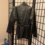 Worthington Black leather jacket zip up the front with a belt Photo 1