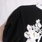 Francesca's June & Hudson Black Darling 3D Lace Floral Boxy Tee Size Small Photo 5