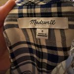 Madewell Artiste Plaid Tunic Shirt Dress Tassel Tie Navy/Black/White Women's S Photo 1