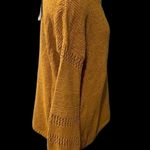 Knox Rose NWT  Mustard Yellow Chenille Cutout Bell Sleeve Sweater Size Small Photo 3