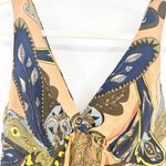 Gala Womens Y2K Vintage Artsy Quiet Luxury 100% Silk Printed Babydoll Top Size L Orange Size L Photo 1