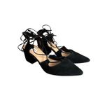 Steve Madden  Davit Heels Womens 10 Black Leather Suede Lace-Up Shoes Photo 1