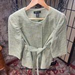 Deadstock VNT id/entity 'Garden' Metallic Fleck Greens Tweed Belted Blazer: 10 Green Photo 2